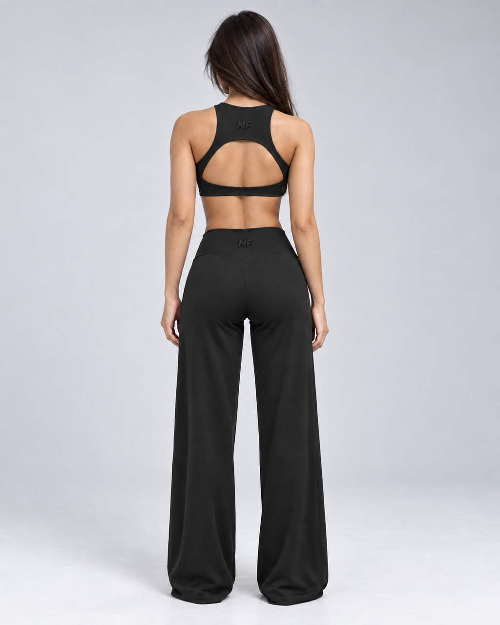 NF Top + Straight Leg Pants Set — Black