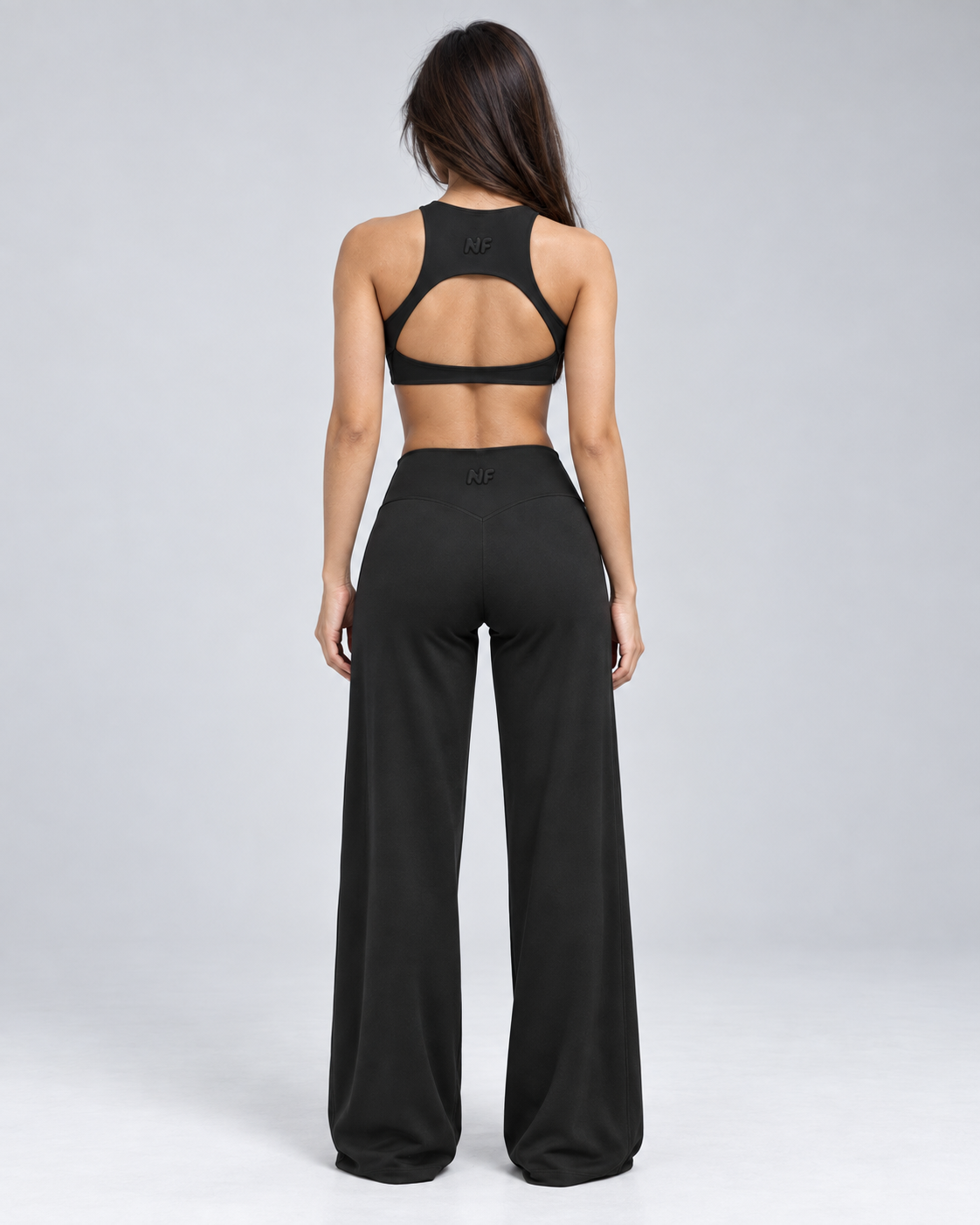 NF Top + Straight Leg Pants Set — Black