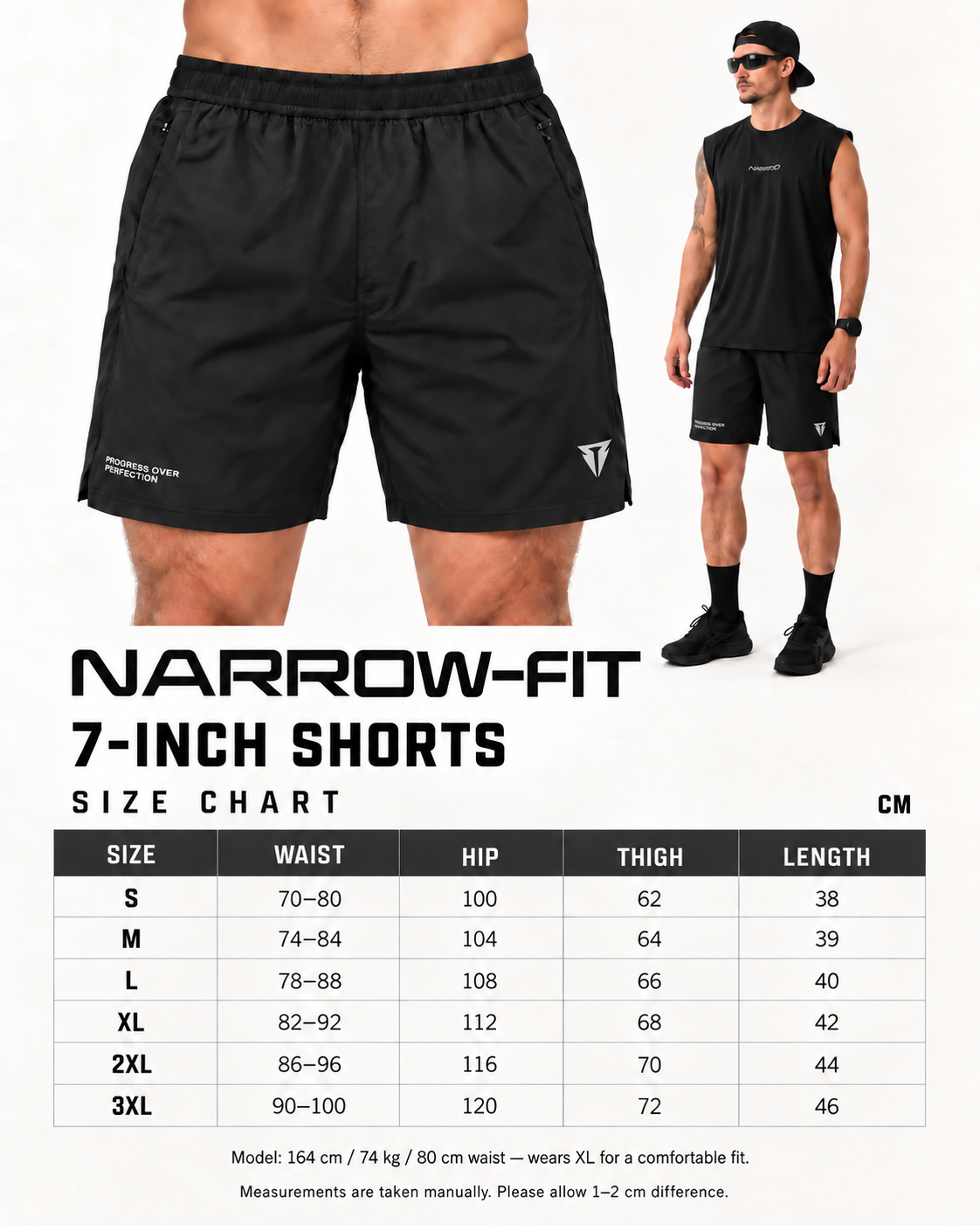 Narrow Fit 7-Inch Soft-Touch Training Shorts