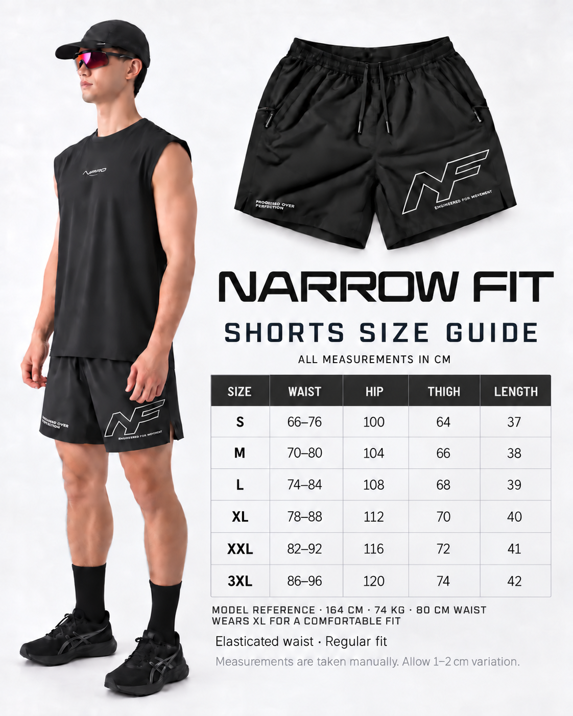 Narrow Fit Performance Set — Tank Top + 4-Inch Shorts