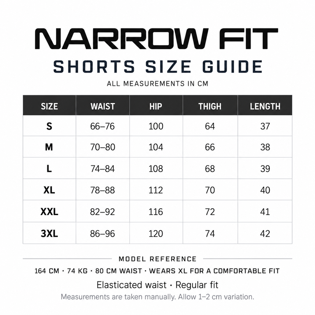 Narrow Fit Performance Shorts — 3-Piece Mix & Match Bundle