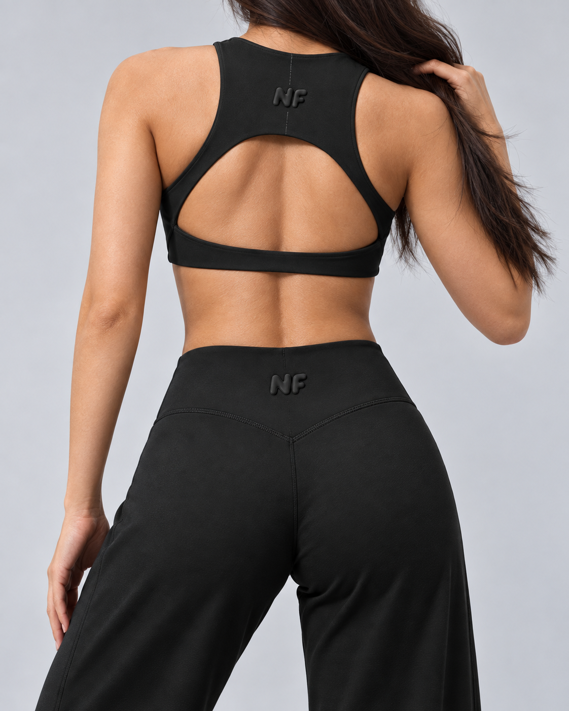 NF Top + Straight Leg Pants Set — Black