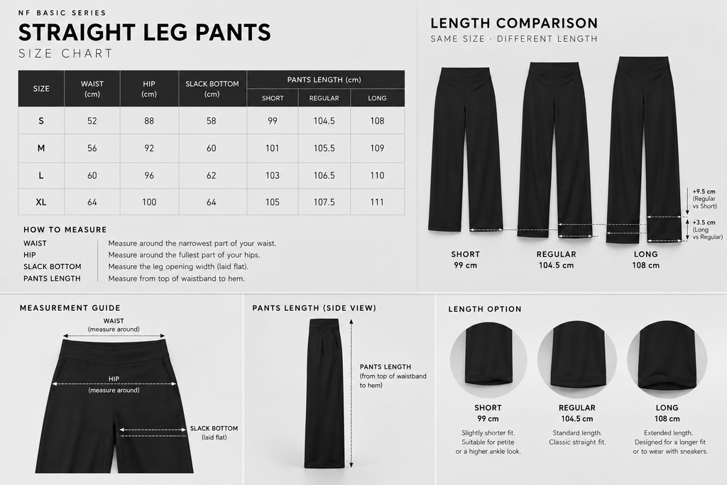 NF Top + Straight Leg Pants Set — Black